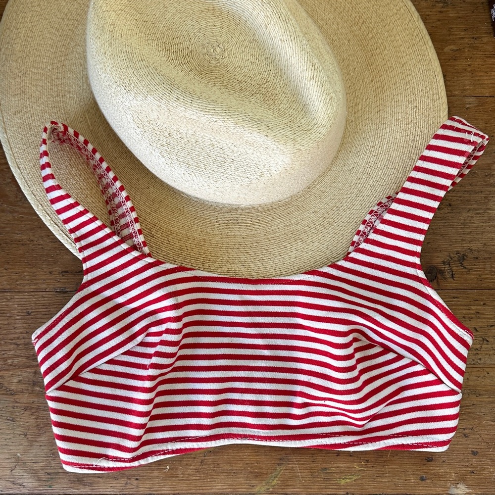 Vintage Cotton Striped Bikini Bandeau